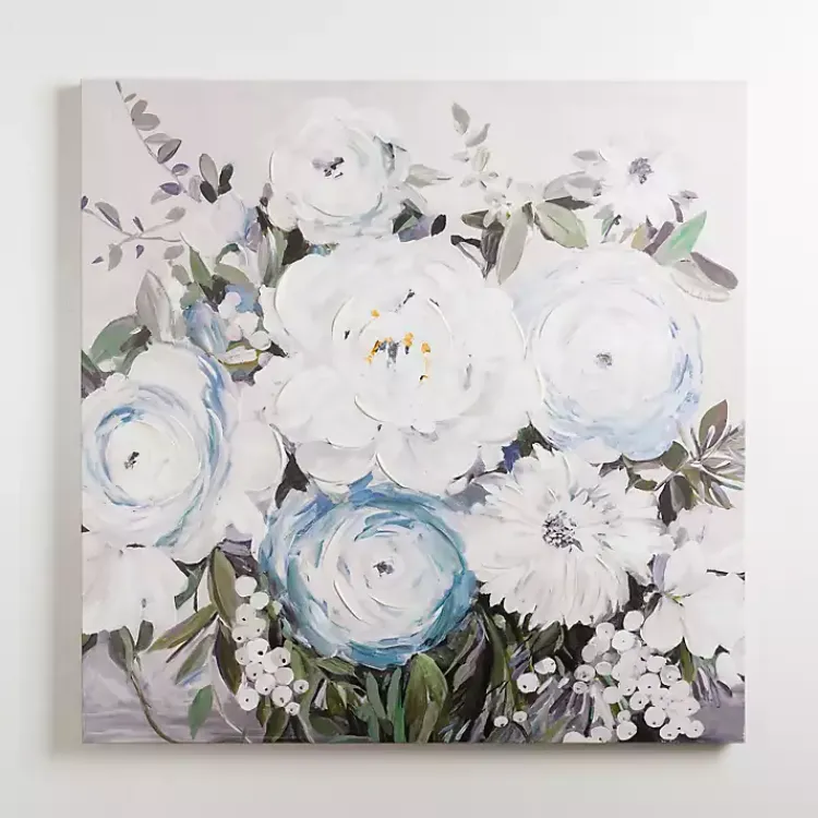 Canvas Art-Kirklands Home Spring Blue Floral Bouquet Canvas Art Print