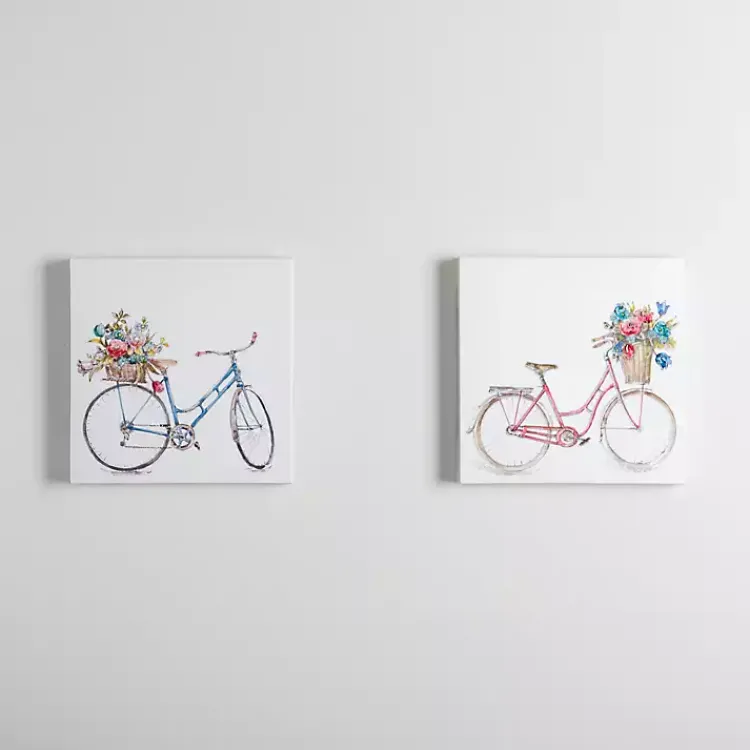 Canvas Art-Kirklands Home Spring Bicycles Canvas Art Prints, Set of 2
