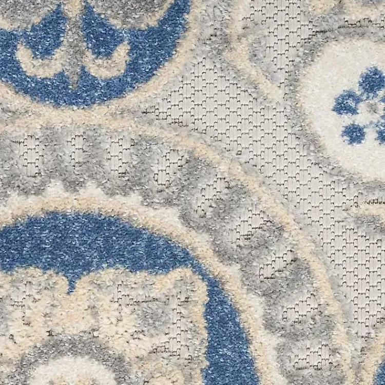 Outdoor Rugs-Kirklands Home Aloha Blue Medallion Indoor/Outdoor Area Rug, 9x12