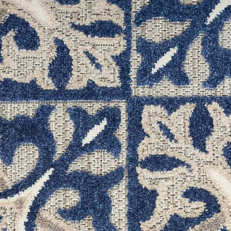 Outdoor Rugs-Kirklands Home Aloha Blue Geometric Indoor/Outdoor Area Rug, 5x7