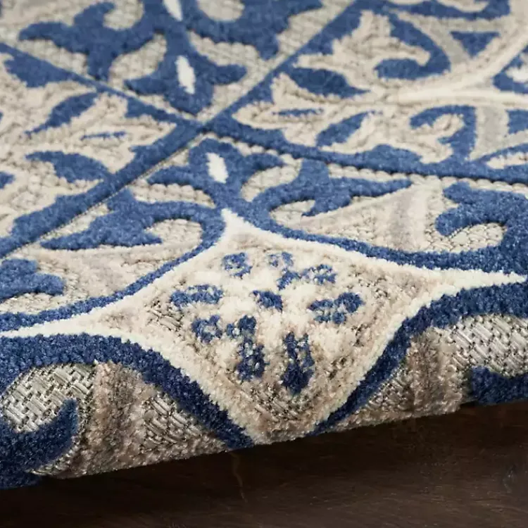 Outdoor Rugs-Kirklands Home Aloha Blue Geometric Indoor/Outdoor Area Rug, 9x12