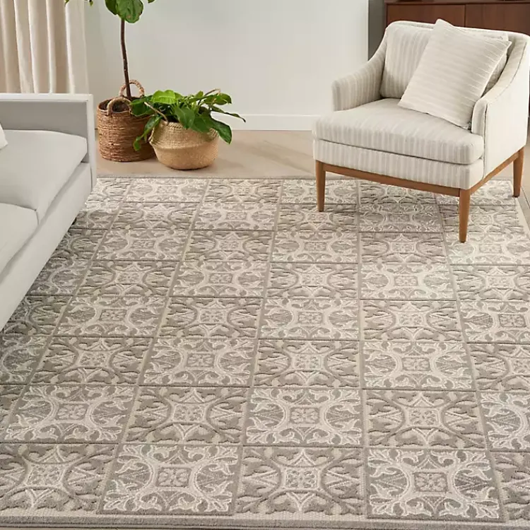 Outdoor Rugs-Kirklands Home Aloha Ivory Geometric Indoor/Outdoor Area Rug, 6x9
