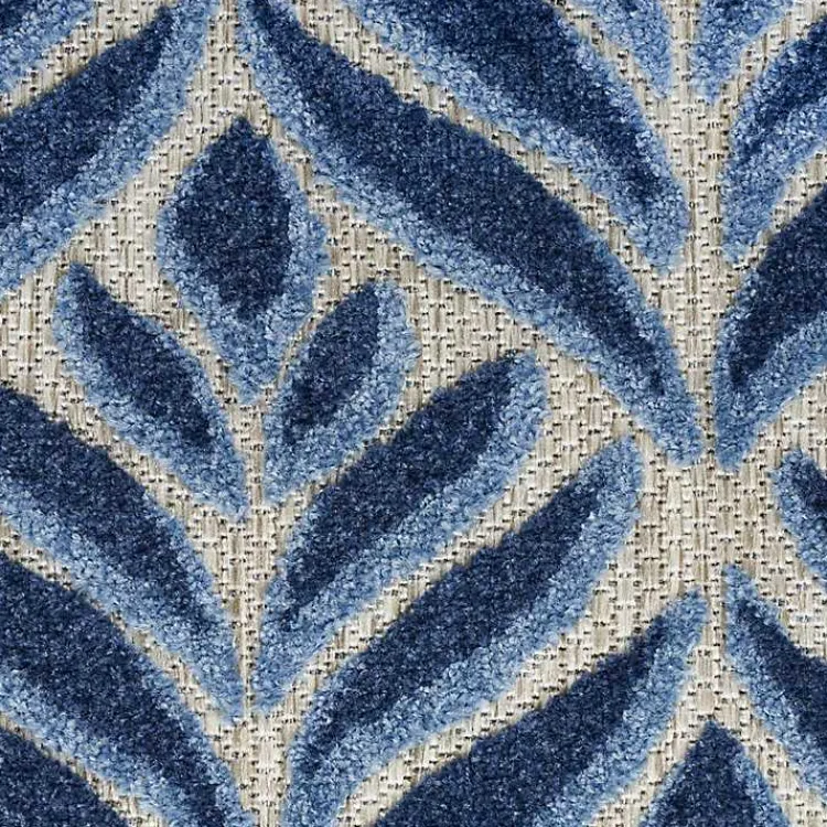 Outdoor Rugs-Kirklands Home Aloha Blue Botanical Indoor/Outdoor Area Rug, 9x12