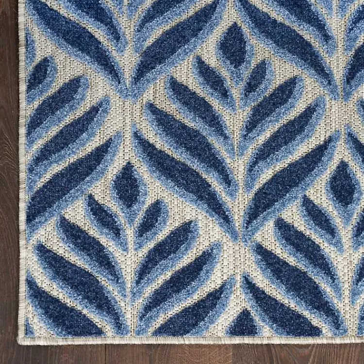 Outdoor Rugs-Kirklands Home Aloha Blue Botanical Indoor/Outdoor Area Rug, 9x12