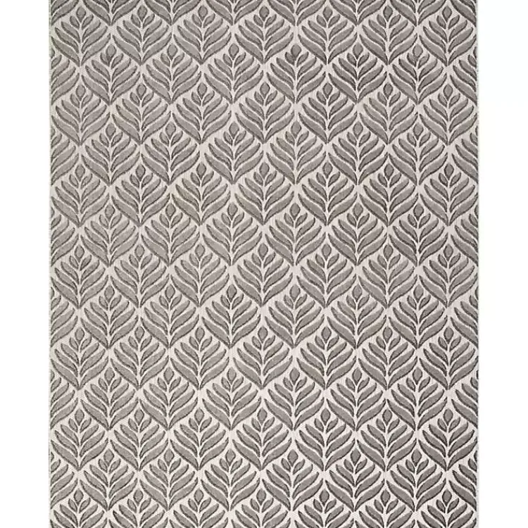 Outdoor Rugs-Kirklands Home Aloha Botanical Indoor/Outdoor Rug, 3x5 Gray