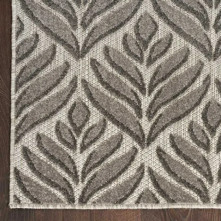 Outdoor Rugs-Kirklands Home Aloha Botanical Indoor/Outdoor Rug, 5x7 Gray
