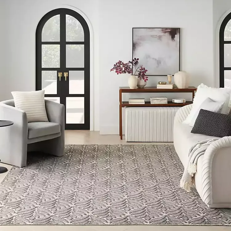 Outdoor Rugs-Kirklands Home Aloha Botanical Indoor/Outdoor Rug, 6x9 Gray