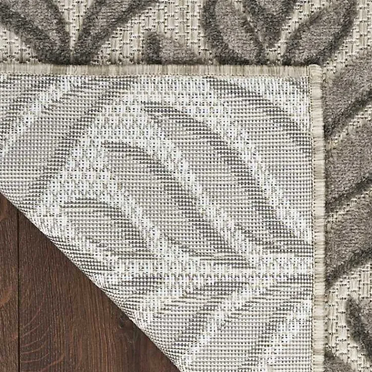 Outdoor Rugs-Kirklands Home Aloha Botanical Indoor/Outdoor Rug, 7x10 Gray