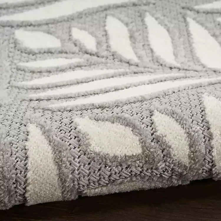 Outdoor Rugs-Kirklands Home Aloha Ash Botanical Indoor/Outdoor Area Rug, 9x12