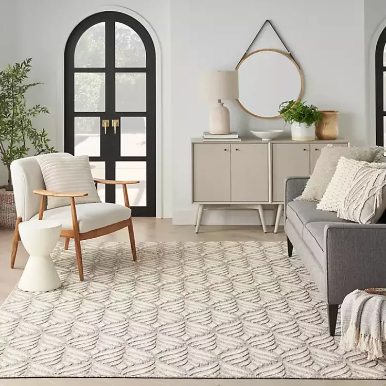 Outdoor Rugs-Kirklands Home Aloha Ivory Botanical Indoor/Outdoor Area Rug, 6x9