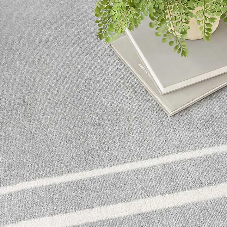 Outdoor Rugs-Kirklands Home Bordered Indoor/Outdoor Area Rug, 5x7 Gray