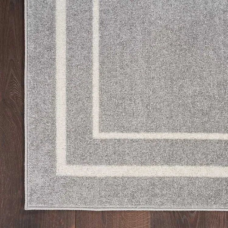 Outdoor Rugs-Kirklands Home Bordered Indoor/Outdoor Area Rug, 8x10 Gray