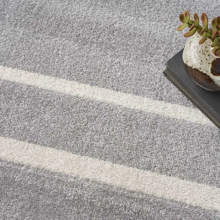 Outdoor Rugs-Kirklands Home Bordered Indoor/Outdoor Area Rug, 8x10 Gray