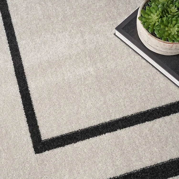 Outdoor Rugs-Kirklands Home Bordered Indoor/Outdoor Area Rug, 8x10 Ivory