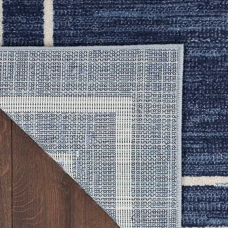 Outdoor Rugs-Kirklands Home Navy Bordered Indoor/Outdoor Area Rug, 3x5