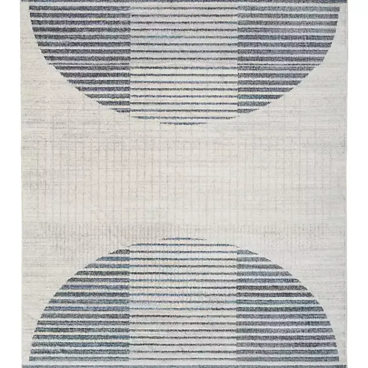 Area Rugs-Kirklands Home Blue Linear Geometric Washable Area Rug, 9x12