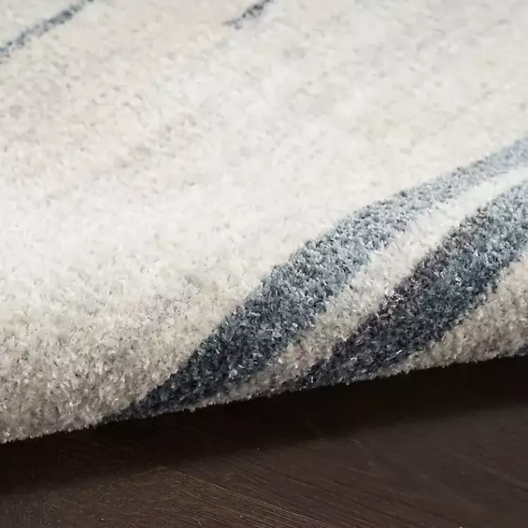 Area Rugs-Kirklands Home Blue and Ivory Striped Moons Runner, 2x12