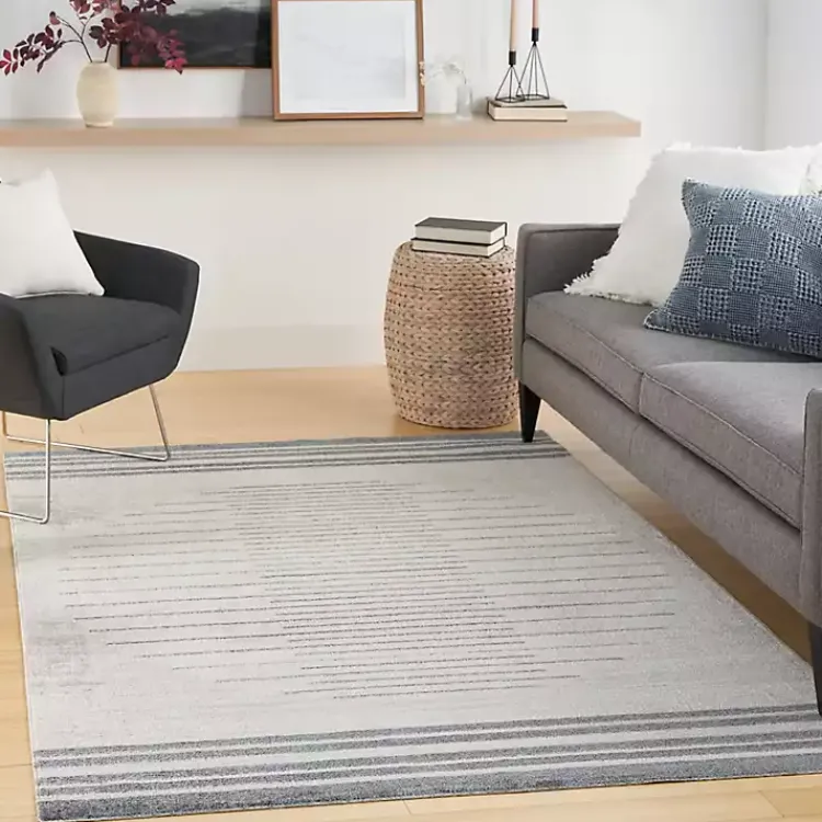 Area Rugs-Kirklands Home Ivory Striated Sphere Washable Area Rug, 6x9