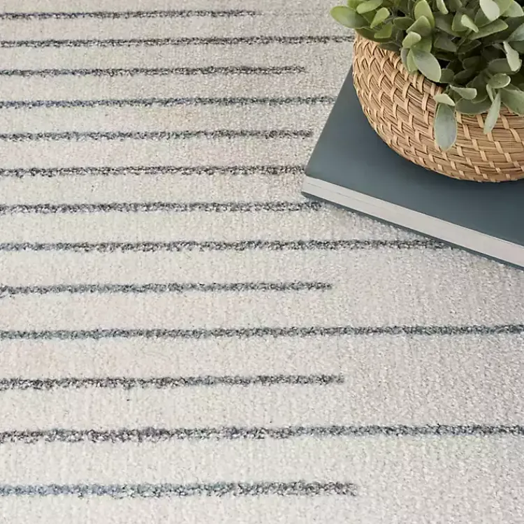 Area Rugs-Kirklands Home Ivory Striated Sphere Washable Area Rug, 6x9