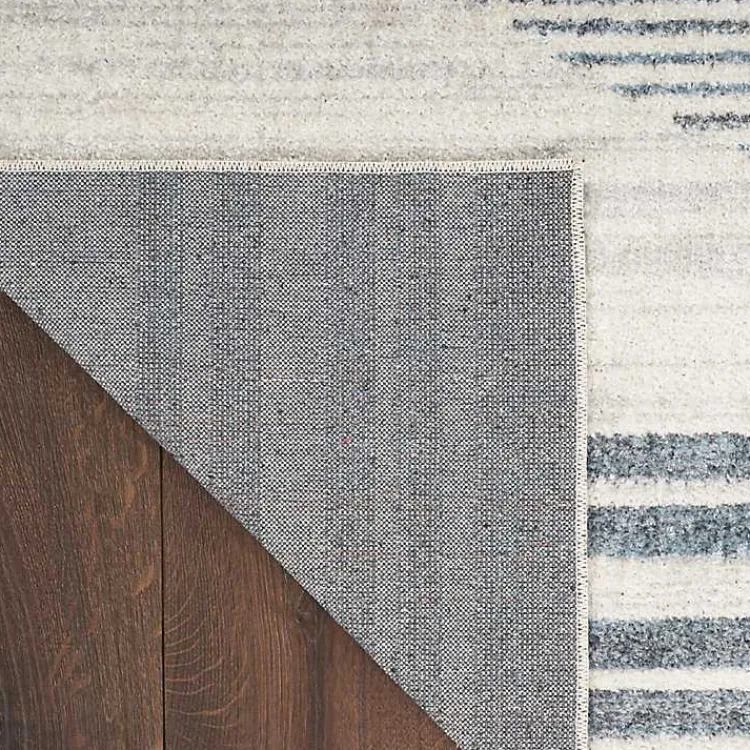 Area Rugs-Kirklands Home Blue and Ivory Linear Moons Runner, 2x8