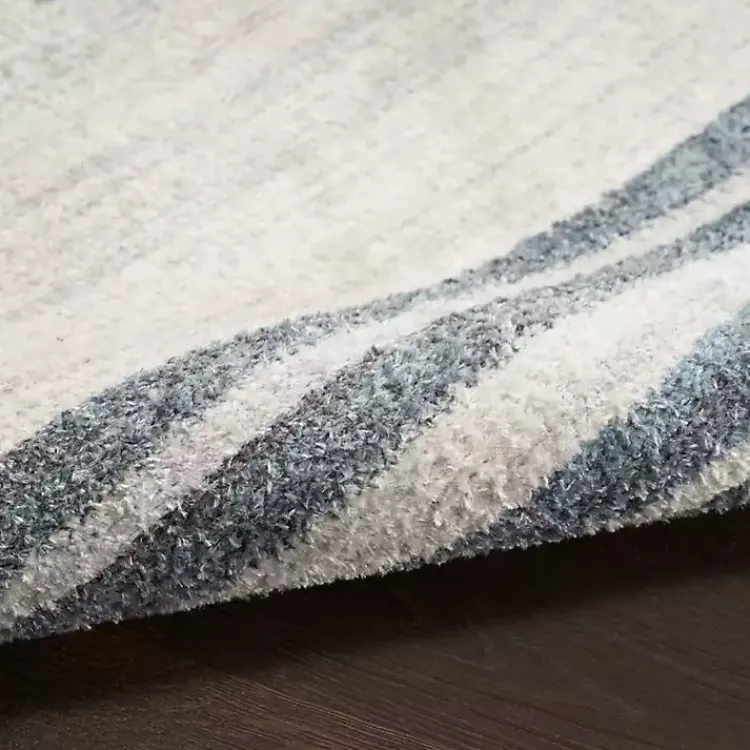 Area Rugs-Kirklands Home Blue and Ivory Linear Moons Runner, 2x8