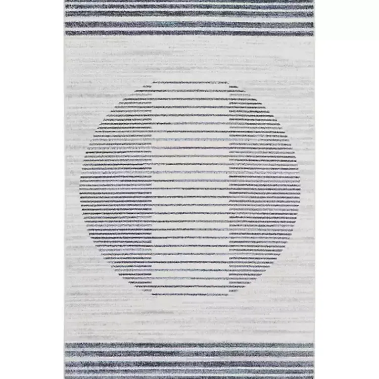 Area Rugs-Kirklands Home Blue Linear Sphere Washable Area Rug, 3x5