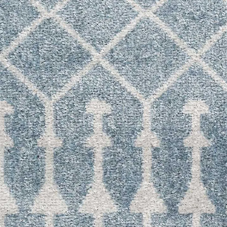 Area Rugs-Kirklands Home Light Moroccan Washable Runner, 2x12 Blue