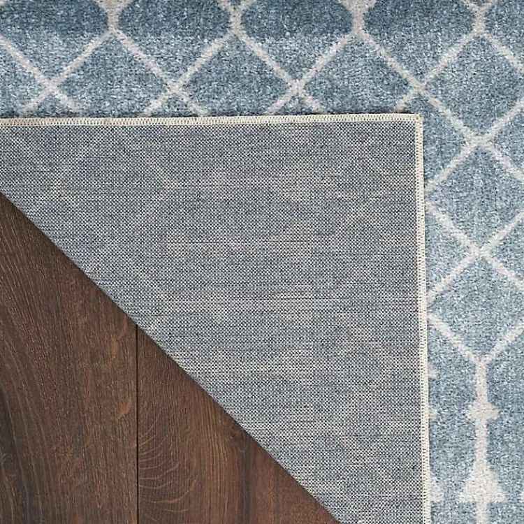 Area Rugs-Kirklands Home Blue and Ivory Moroccan Trellis Runner