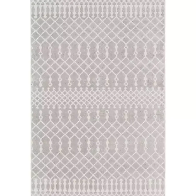 Area Rugs-Kirklands Home Gray and Ivory Moroccan Trellis Area Rug, 3x5