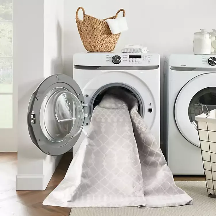 Area Rugs-Kirklands Home Light Moroccan Washable Area Rug, 4x6 Gray