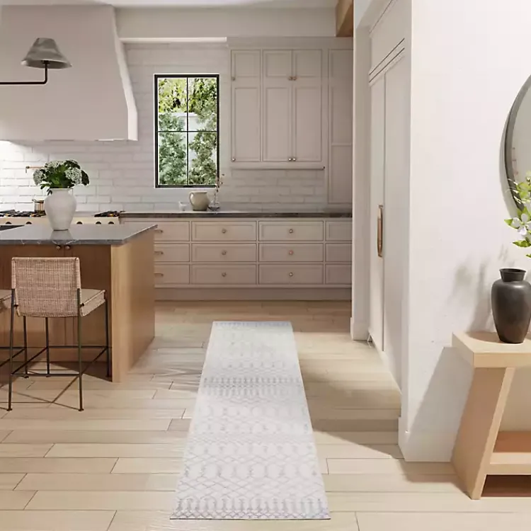 Area Rugs-Kirklands Home Moroccan Washable Runner, 2x8 Ivory