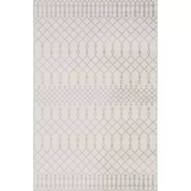 Area Rugs-Kirklands Home Ivory Moroccan Trellis Area Rug, 4x6