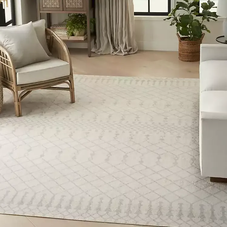 Area Rugs-Kirklands Home Moroccan Washable Area Rug, 7x10 Ivory