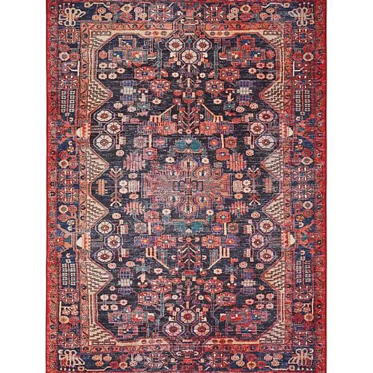 Area Rugs-Kirklands Home Fulton Red Botanical Area Rug, 5x7