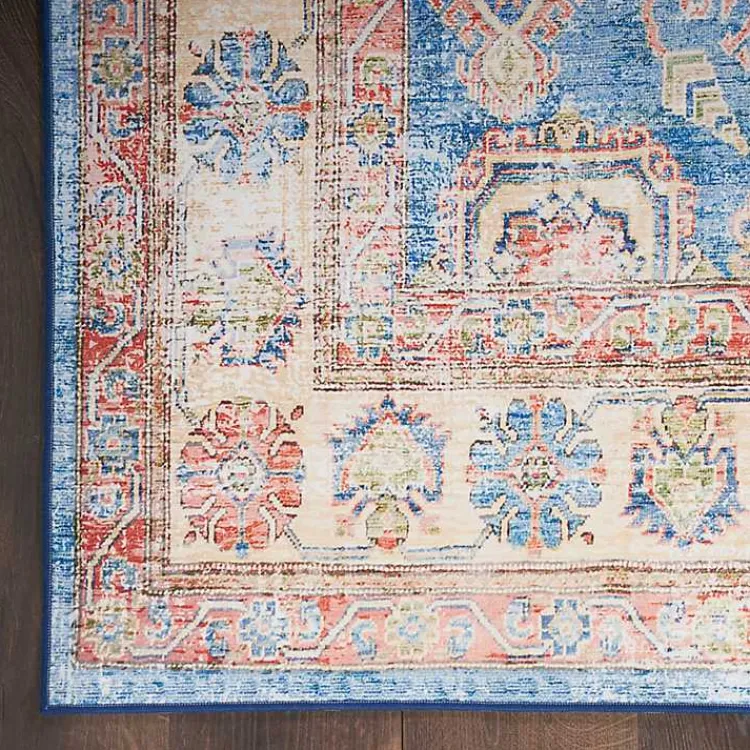 Area Rugs-Kirklands Home Fulton Vintage Medallion Runner, 2x7 Blue