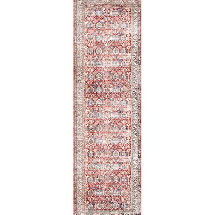 Area Rugs-Kirklands Home Fulton Traditional Runner, 2x7 Red