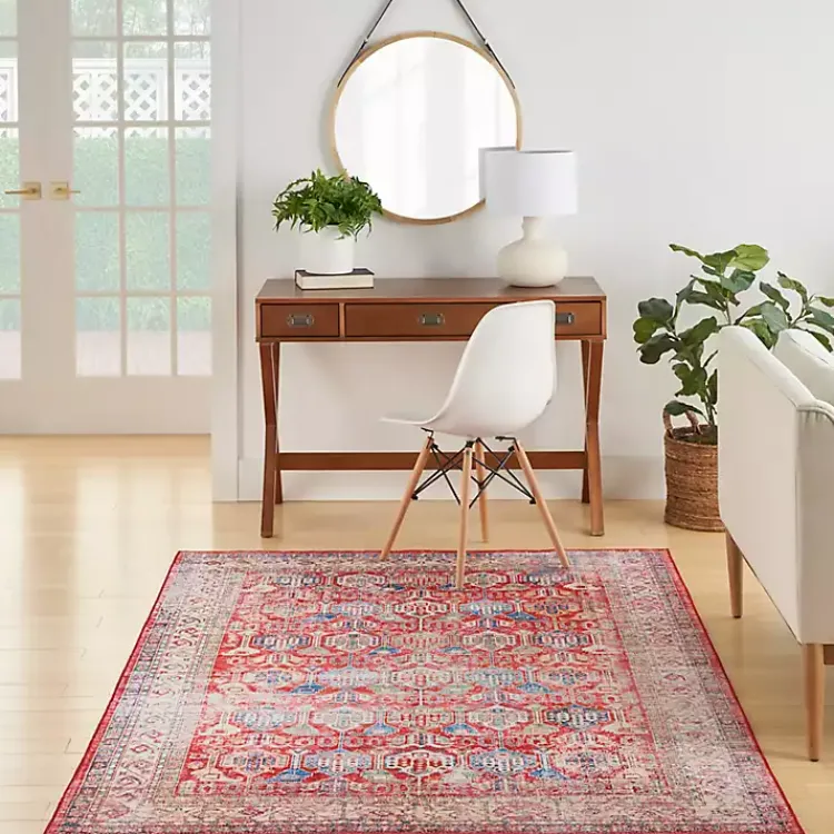 Area Rugs-Kirklands Home Fulton Traditional Area Rug, 5x7 Red