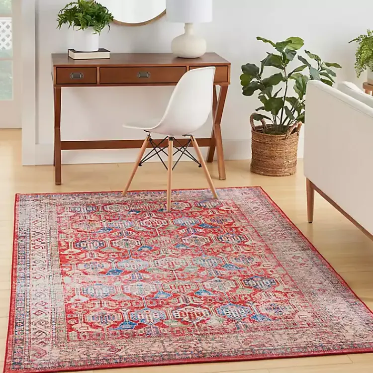 Area Rugs-Kirklands Home Fulton Traditional Area Rug, 7x10 Red
