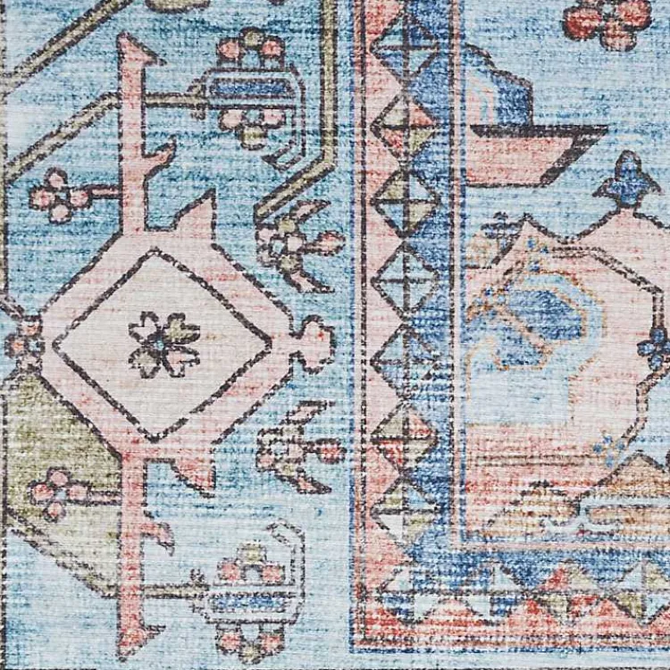 Area Rugs-Kirklands Home Fulton Medallion Runner, 2x7 Blue