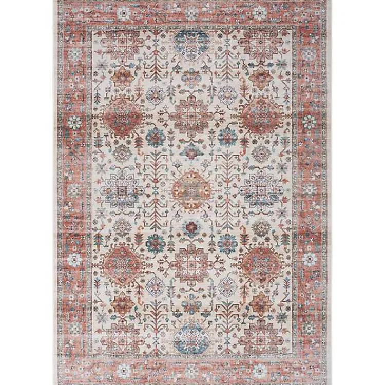 Area Rugs-Kirklands Home Fulton Red Floral Medallion Area Rug, 7x10