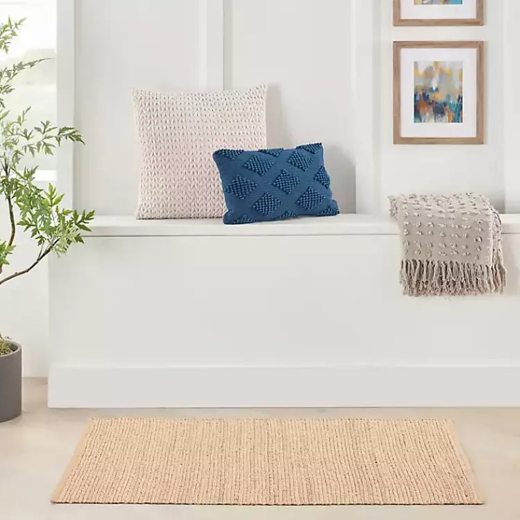 Area Rugs-Kirklands Home Natural Bleached Jute Area Rug, 3x5 Tan