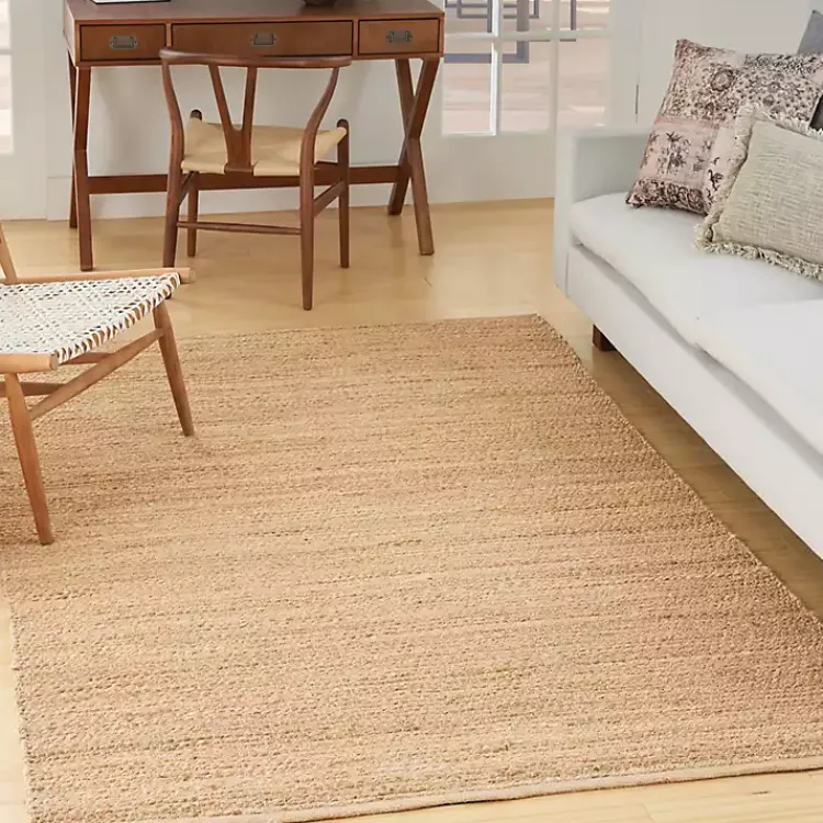 Area Rugs-Kirklands Home Natural Bleach Jute Reversible Area Rug, 5x7 Tan