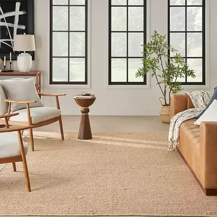 Area Rugs-Kirklands Home Natural Bleach Jute Reversible Area Rug, 8x10 Tan