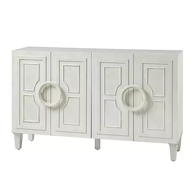 Cabinets & Sideboards-Kirklands Home Dietrich Wood 4-Door Sideboard White