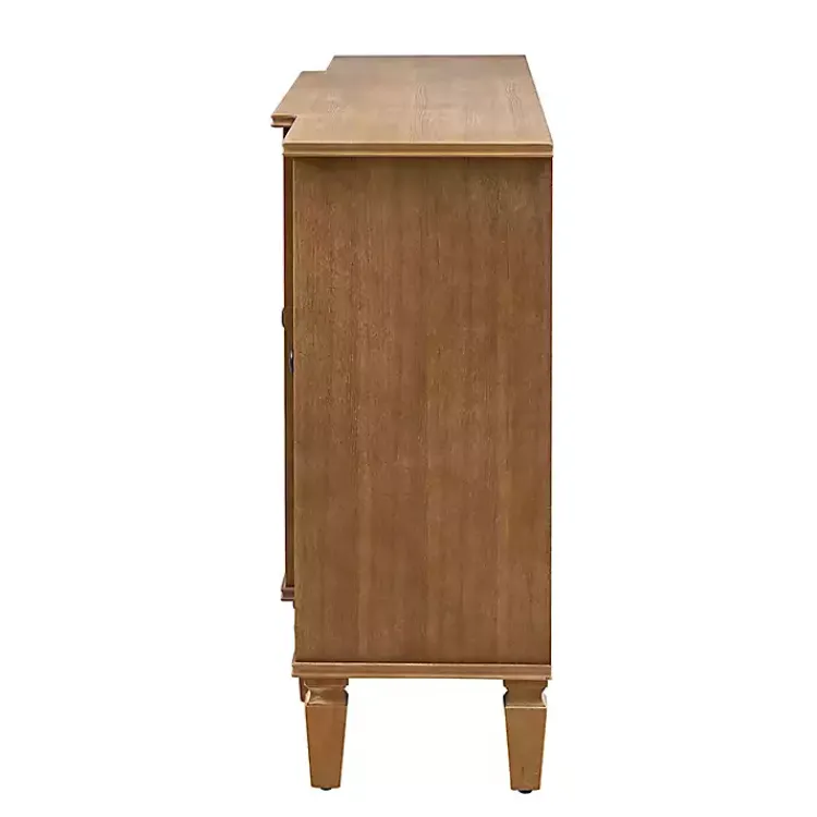 Cabinets & Sideboards-Kirklands Home Eleanora Acorn Wood 4-Door Sideboard Brown