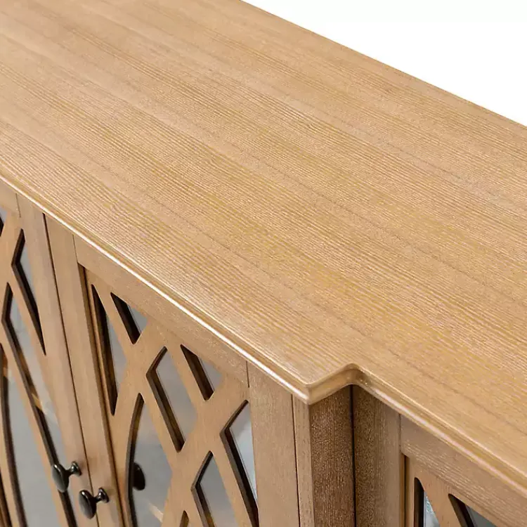 Cabinets & Sideboards-Kirklands Home Eleanora Acorn Wood 4-Door Sideboard Brown