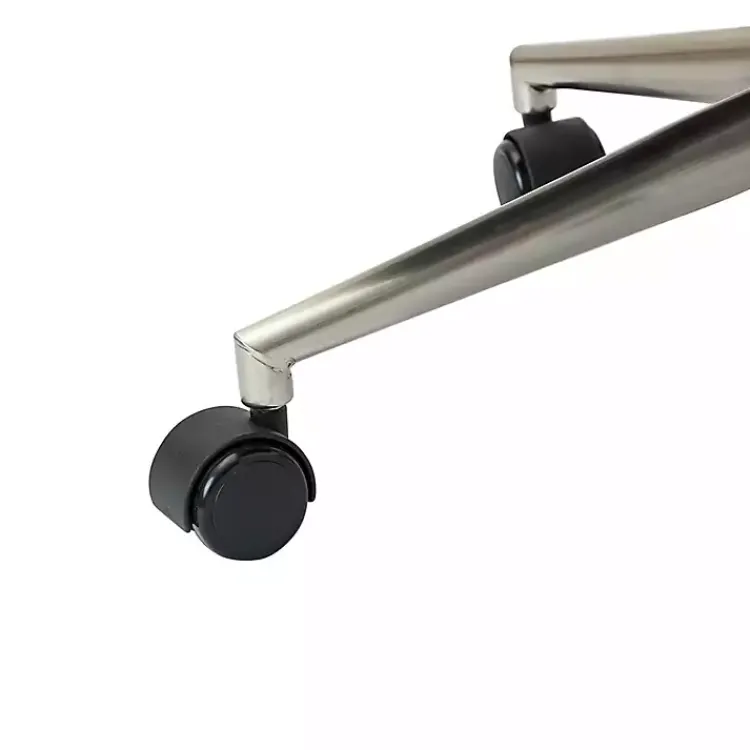 Office Furniture-Kirklands Home Navy Tufted Faux Leather Swivel Office Chair Blue