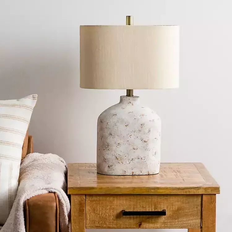Table Lamps-Kirklands Home Distressed Narrow Table Lamp White