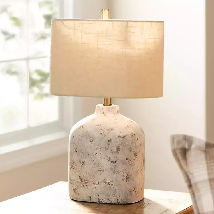 Table Lamps-Kirklands Home Distressed Narrow Table Lamp White