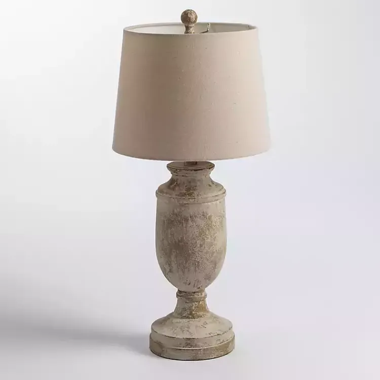 Table Lamps-Kirklands Home Distressed Urn Table Lamp Ivory